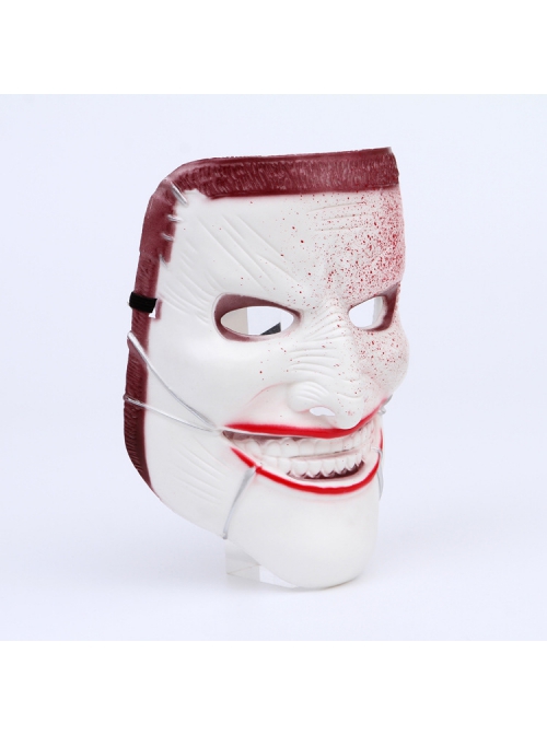 Halloween Dress Up Terror White V-Face Grin Dripping Blood Mask
