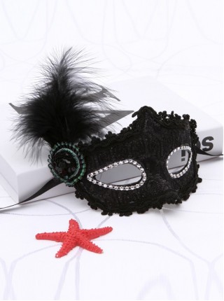 Sequins Small Bowler Hat Ornament Side Feathers Stage Performance Party Princess Multicolor Masquerade Mask