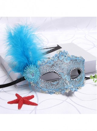 Sequins Small Bowler Hat Ornament Side Feathers Stage Performance Party Princess Multicolor Masquerade Mask