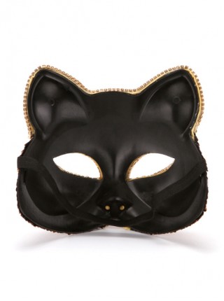 Gorgeous Rhinestone Inlay Sequins Fox Cat Masquerade Half Face Performance Mask