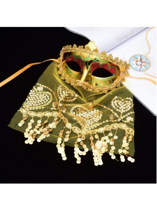 Sexy Sequin Tassel Veil Bright Surface Masquerade Half Face Performance Multicolor Mask