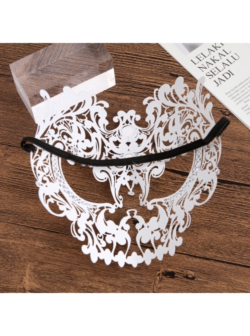 Party Performance Full Face Skull Metal Rhinestone Inlay Hollowed Out Iron Art Mask