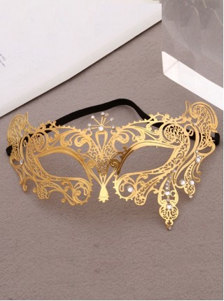 Half Face Hollow Out Butterfly Ultra Thin Electroplated Metal Masquerade Performance Dress Up Mask