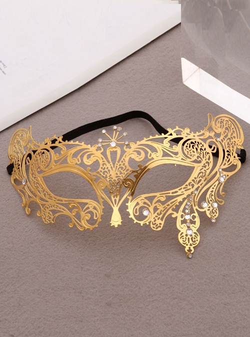 Half Face Hollow Out Butterfly Ultra Thin Electroplated Metal Masquerade Performance Dress Up Mask