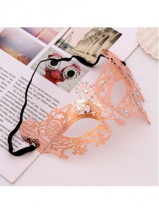 Half Face Hollow Out Butterfly Ultra Thin Electroplated Metal Masquerade Performance Dress Up Mask