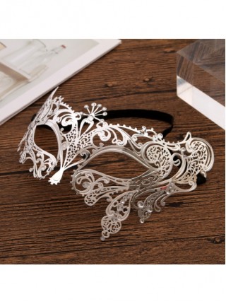 Half Face Hollow Out Butterfly Ultra Thin Electroplated Metal Masquerade Performance Dress Up Mask