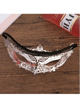 Ultra Thin Electroplated Metal Hollow Out Lace Iron Art Rhinestone Half Face Masquerade Mask