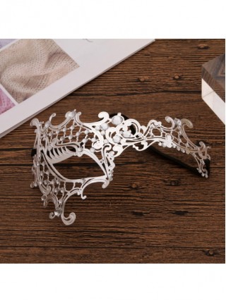 Electroplated Metal Ultra Thin Iron Art Lace Rhinestone One Eye Masquerade Mask