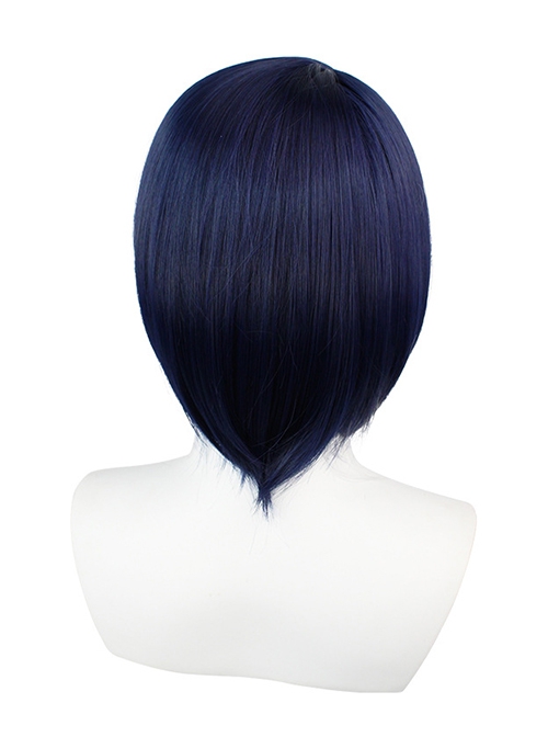 Kujo Sara Dark Blue Gradient Gray Asymmetry Short Wig Game Cosplay Wigs