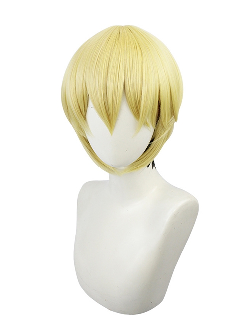 Matsuno Chifuyu M Bangs Double-Layer Two-Color Golden Gradient Black Short Wig Anime Cosplay Wigs