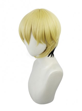 Matsuno Chifuyu M Bangs Double-Layer Two-Color Golden Gradient Black Short Wig Anime Cosplay Wigs