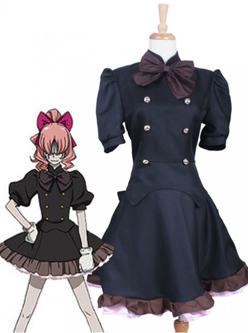 Queen of Monomania Aligura Aligula Black Dress Cosplay Costume