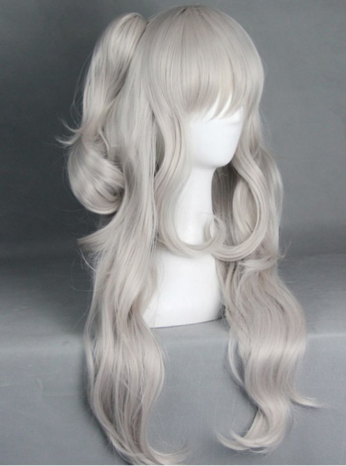 Charlotte Nao Tomori Grey White Wavy Hair Cosplay Wig