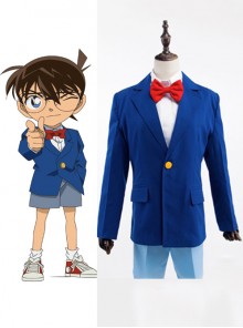 Detective Conan Edogawa Conan Blue Cosplay Adult Costume