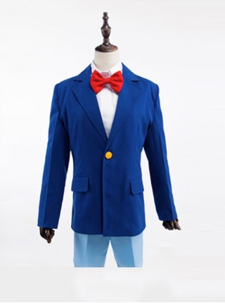 Detective Conan Edogawa Conan Blue Cosplay Adult Costume