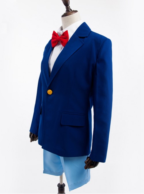 Detective Conan Edogawa Conan Blue Cosplay Adult Costume