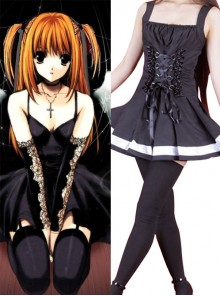 Death Note Amane Misa Balck Waist Dress Cosplay Costume