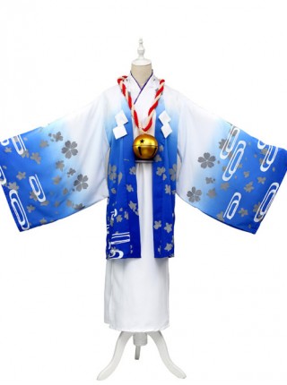 Gugure! Kokkuri-san Kokkuri Blue White Cosplay Costume