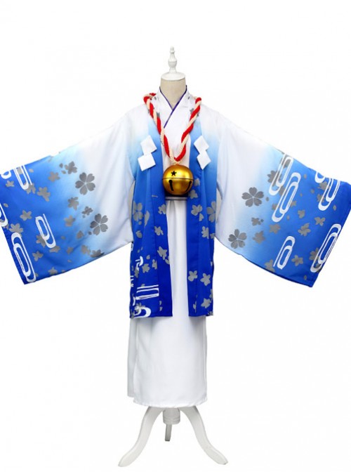 Gugure! Kokkuri-san Kokkuri Blue White Cosplay Costume