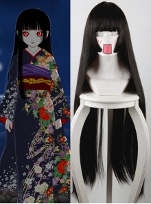 Hell Girl: Yoi no Togi Ai Enma Black Bangs Long Straight Hair Cosplay Wig