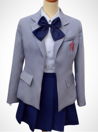 Monthly Girls' Nozaki-kun Chiyo Sakura Blue Bowtie School Uniform Cosplay Costume