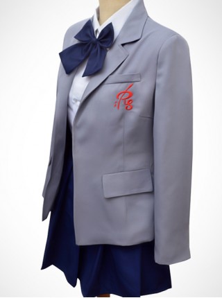 Monthly Girls' Nozaki-kun Chiyo Sakura Blue Bowtie School Uniform Cosplay Costume