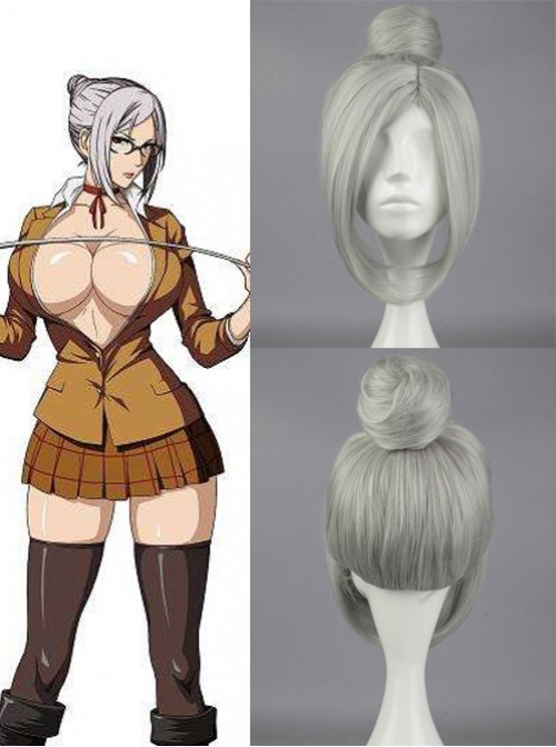 Prison School Meiko Shiraki Silver Cosplay Wig