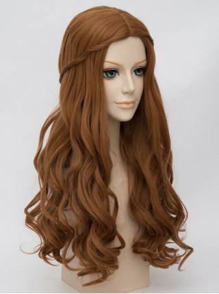 Alice in Wonderland 2 Alice Through the Looking Glass Alice Kingsleigh Brown Wavy Hair Cosplay Wig