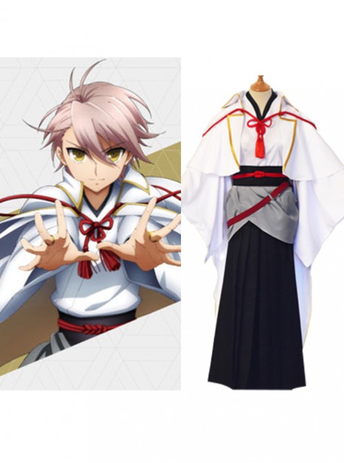 Katsugeki Touken Ranbu Saniwa Black White Kimono Cosplay Costume