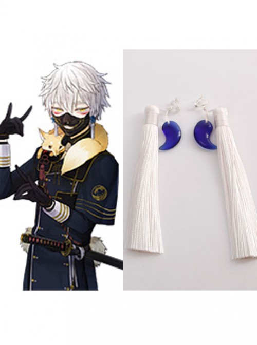 Touken Ranbu Nakigitsune White Tassels Ear Clip Cosplay Accessory