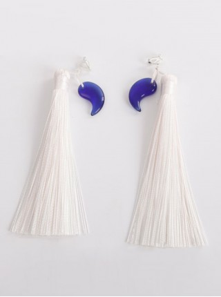 Touken Ranbu Nakigitsune White Tassels Ear Clip Cosplay Accessory