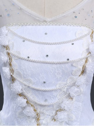 Alice in Wonderland White Queen White Dress Cosplay Costume