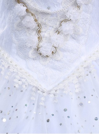 Alice in Wonderland White Queen White Dress Cosplay Costume