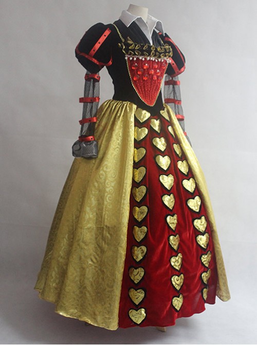 Alice in Wonderland Red Queen Cosplay Costume (Premium Edition)