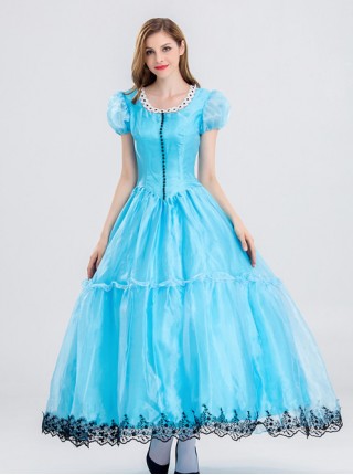 Alice in Wonderland Alice Blue Dress Cosplay Costume