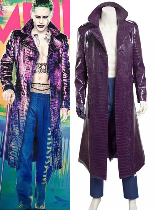 Jared Leto Cosplay Costume Suicide Squad Trench Joker Coat Jacket Pants Outfit Jared Leto Cosplay Costume Suicide Squad Trench Joker Coat Jacket Pants Outfit