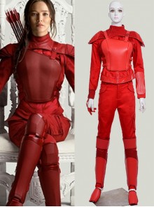 The Hunger Games Katniss Everdeen Red Cosplay Costume 